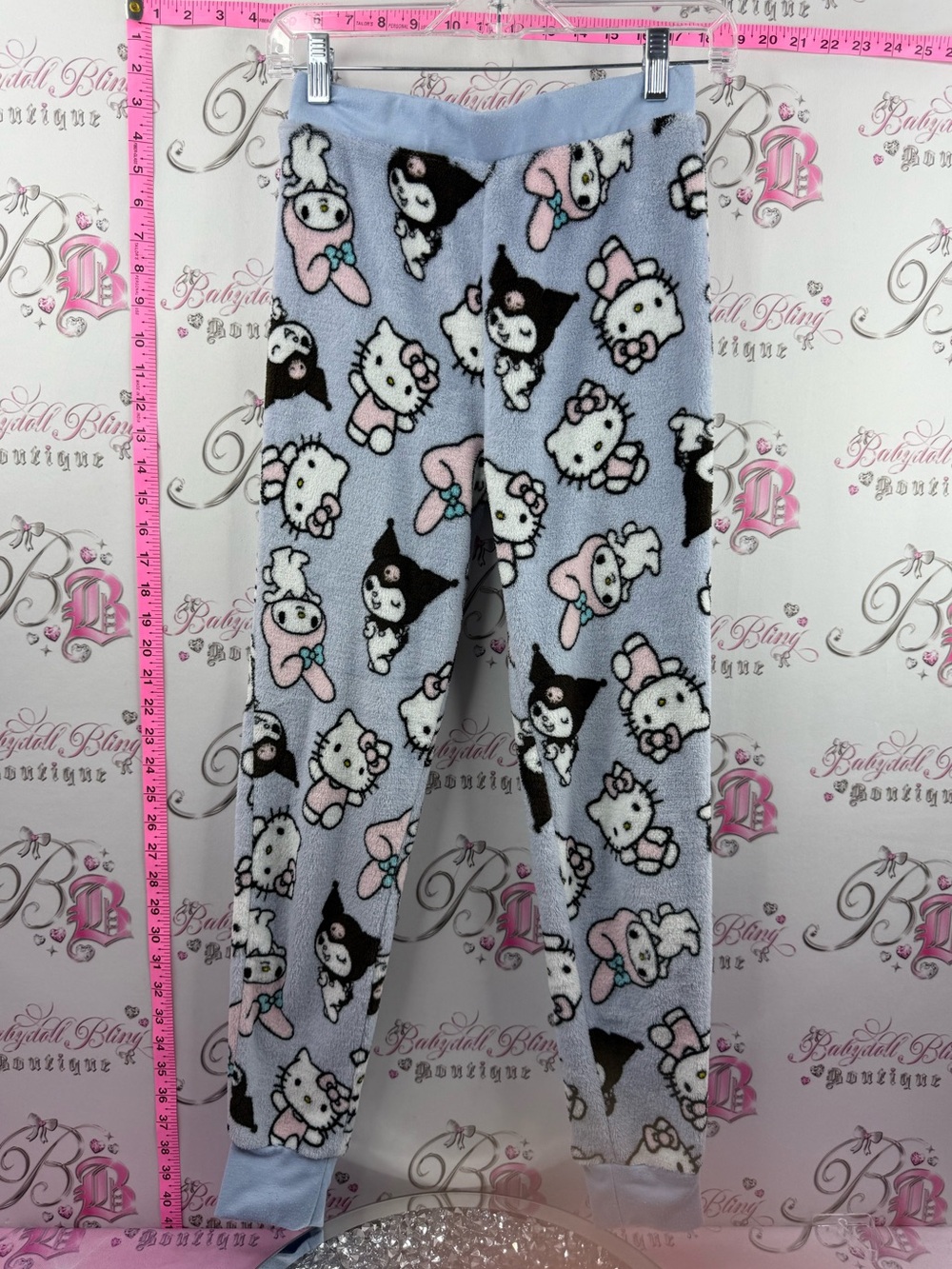 Sanrio fleece pants Light Blue Fleece Hello Kitty & Friends Pajama Bottoms